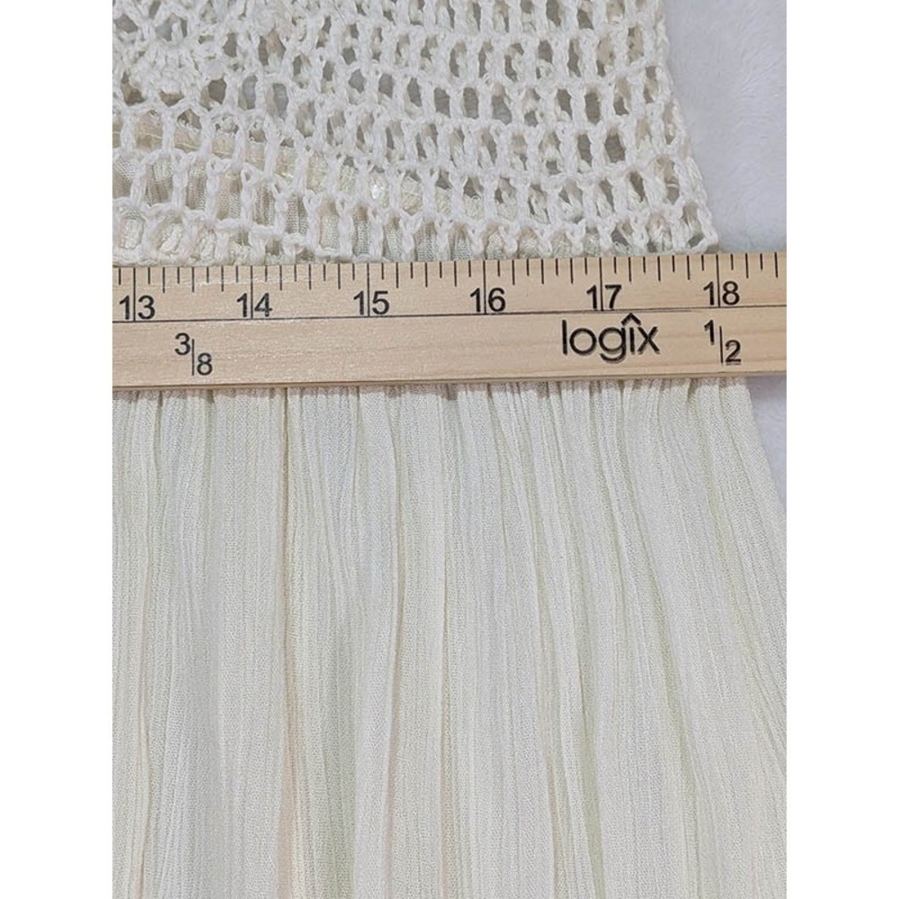 Nygard Vest Womens M Ivory Renfaire Boho Cottage Fairy Prairie Coachella Beach - Picture 7 of 11
